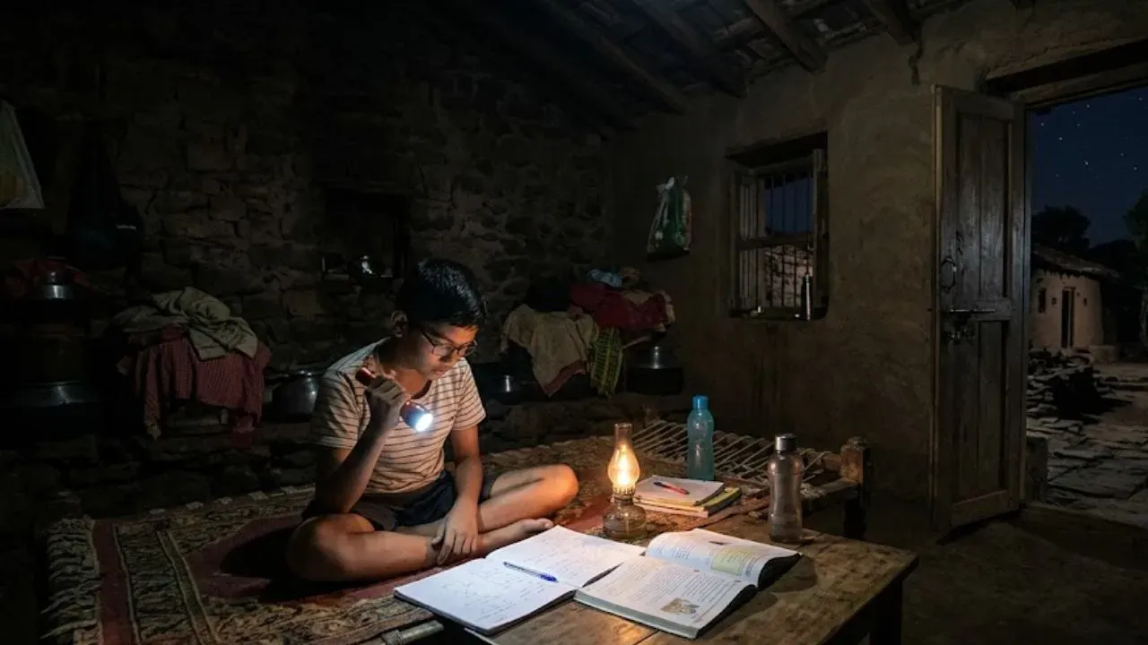 टॉर्चच्या उजेडात विद्यार्थ्यांचा अभ्यास, शेतात पिके करपण्याची भीती; पुरंदरमध्ये वीज संकट
