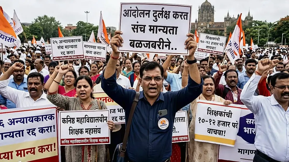 पुण्यात कनिष्ठ महाविद्यालयीन शिक्षकांचा मोर्चा; मागण्या मान्य न झाल्यास आंदोलनाचा इशारा