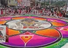गणेश विसर्जन मिरवणुकीत अन्नभेसळी विरोधात जनजागृती; ३०० विद्यार्थ्यांची अनोखी रांगोळी ठरली आकर्षण
