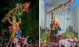 नवी मुंबईत साताऱ्याच्या ‘बावधन बगाड’ यात्रेचा देखणा अविष्कार; ‘गोड गणपती’च्या सजावटीने वेधले लक्ष