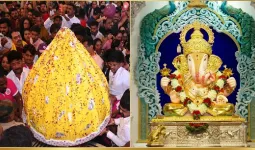 दगडूशेठ बाप्पाचा शाही थाट; २५१ किलोचा मोदक, ५५ हिऱ्यांचा अलंकार