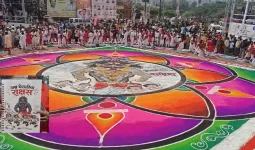 गणेश विसर्जन मिरवणुकीत अन्नभेसळी विरोधात जनजागृती; ३०० विद्यार्थ्यांची अनोखी रांगोळी ठरली आकर्षण