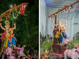 नवी मुंबईत साताऱ्याच्या ‘बावधन बगाड’ यात्रेचा देखणा अविष्कार; ‘गोड गणपती’च्या सजावटीने वेधले लक्ष