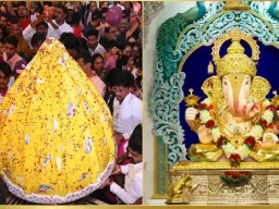 दगडूशेठ बाप्पाचा शाही थाट; २५१ किलोचा मोदक, ५५ हिऱ्यांचा अलंकार