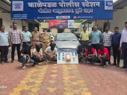 काळेपडळ पोलिसांचा गांजा तस्करांवर छापा; ८.५५ लाखांचा मुद्देमाल जप्त, सहा आरोपी अटकेत