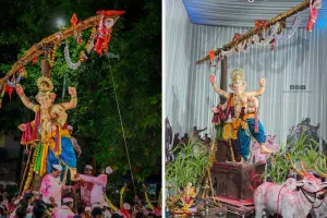 नवी मुंबईत साताऱ्याच्या ‘बावधन बगाड’ यात्रेचा देखणा अविष्कार; ‘गोड गणपती’च्या सजावटीने वेधले लक्ष