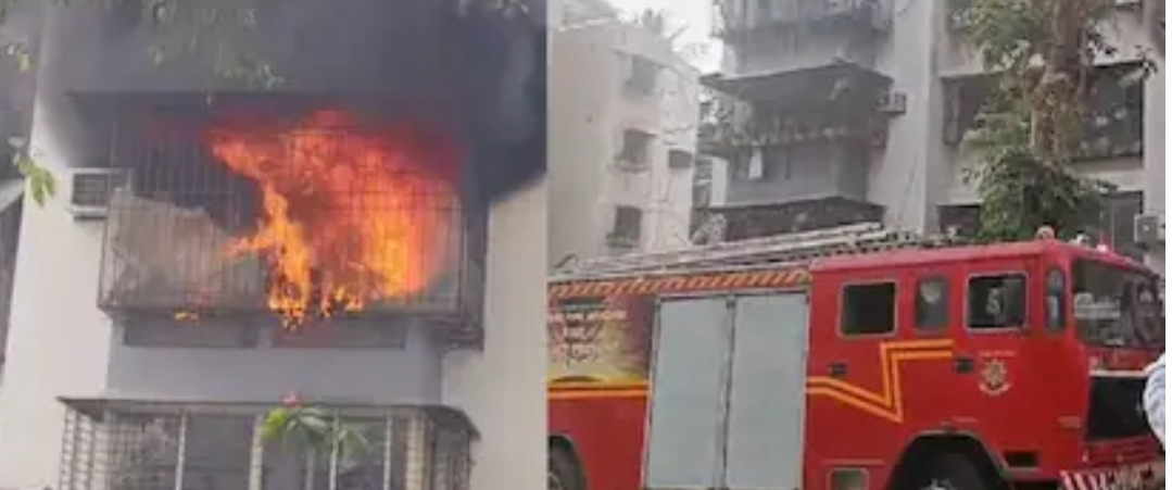 मुंबईत इमारतीमध्ये लागली आग...अग्निशमन दलाचे आग विझवण्यासाठी शर्थीचे प्रयत्न 