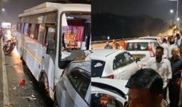 येरवड्यात नवले ब्रिज अपघाताची पुनरावृत्ती... 7 ते 8 गाड्यांची धडक 