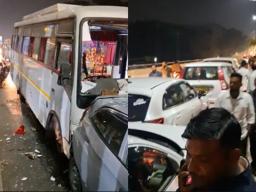 येरवड्यात नवले ब्रिज अपघाताची पुनरावृत्ती... 7 ते 8 गाड्यांची धडक 