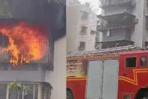 मुंबईत इमारतीमध्ये लागली आग...अग्निशमन दलाचे आग विझवण्यासाठी शर्थीचे प्रयत्न 