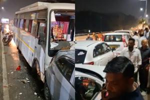 येरवड्यात नवले ब्रिज अपघाताची पुनरावृत्ती... 7 ते 8 गाड्यांची धडक 